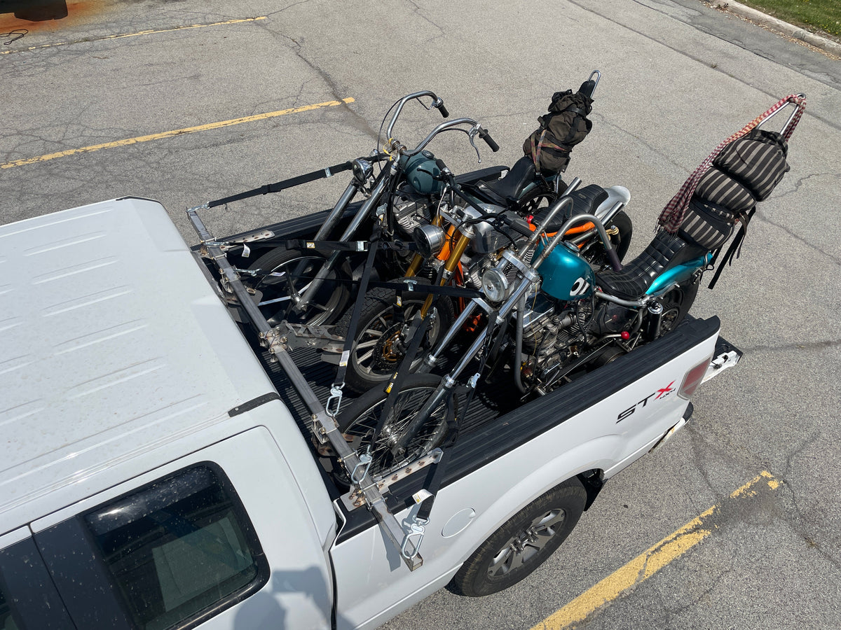 CTNEWMAN ENGINEERING Stainless steel truck bed motorcycle rack