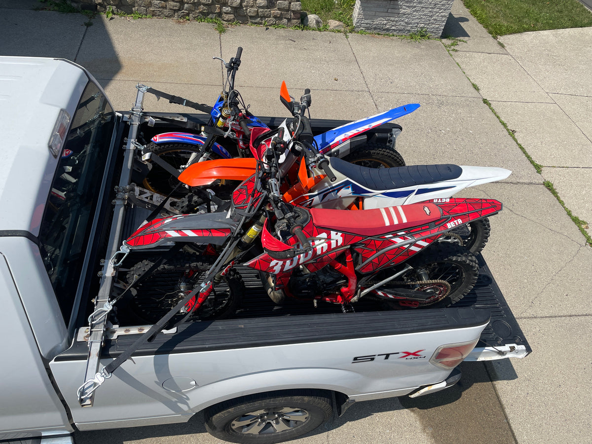 CTNEWMAN ENGINEERING Stainless steel truck bed motorcycle rack