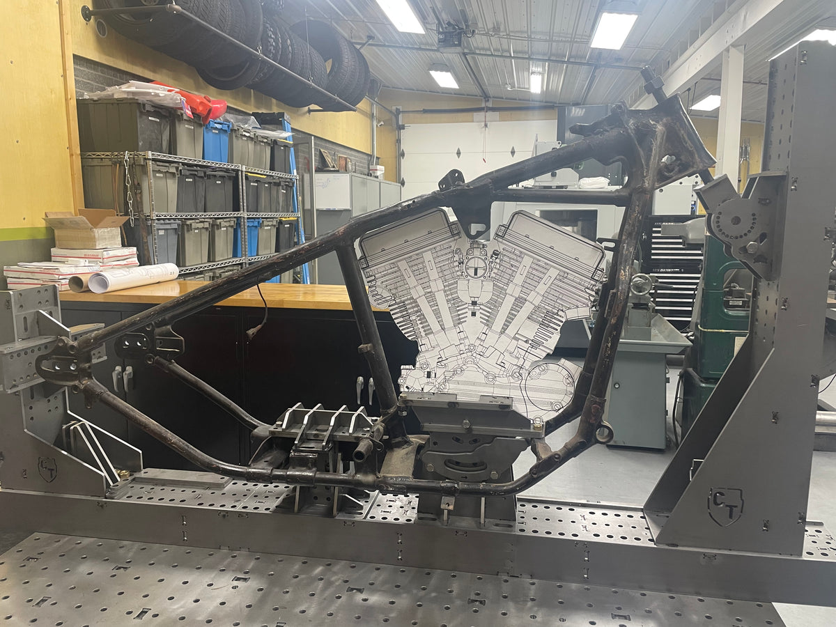 CTNEWMAN ENGINEERING BIG TWIN FRAME JIG (OPTIONAL ENGINE EXPANSION KIT)