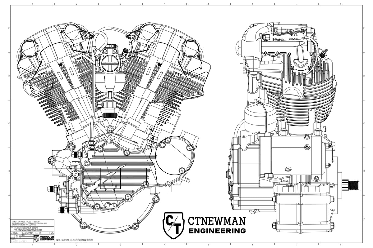 CTNEWMAN ENGINEERING BIG TWIN FRAME JIG (OPTIONAL ENGINE EXPANSION KIT)