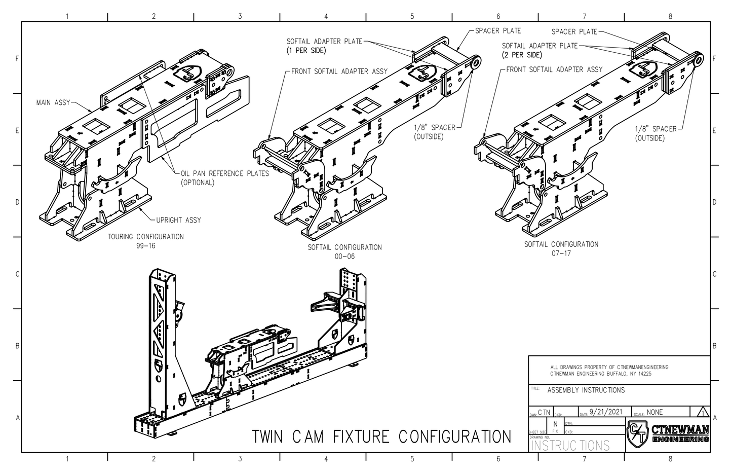 ENGINE EXPANSION KIT for BIG TWIN FRAME JIGS