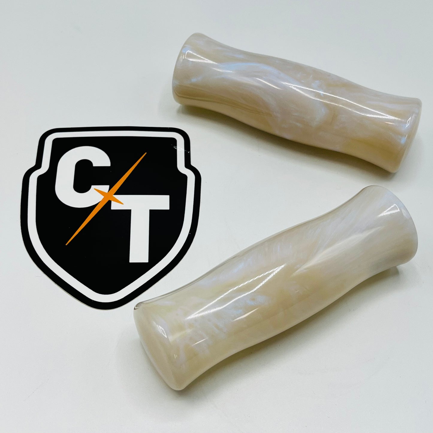 IVORY W/ BLUE PEARL ACRYLIC CONTOUR GRIP